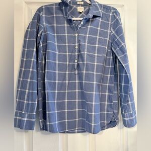 J. Crew Factory Blue Plaid Women's Top